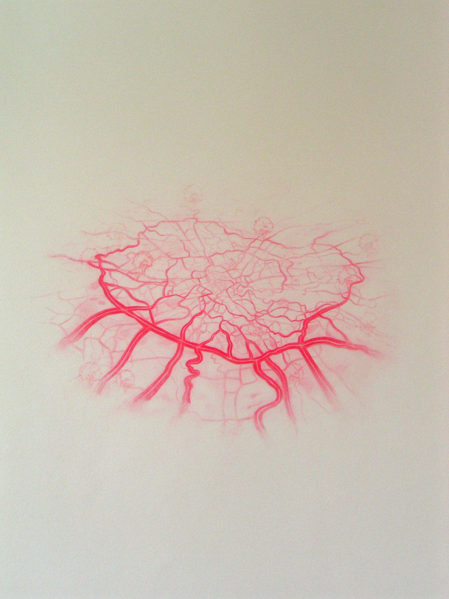 Emma J Williams ' Untitled Red Drawing No.10' 2008 pencil on paper
